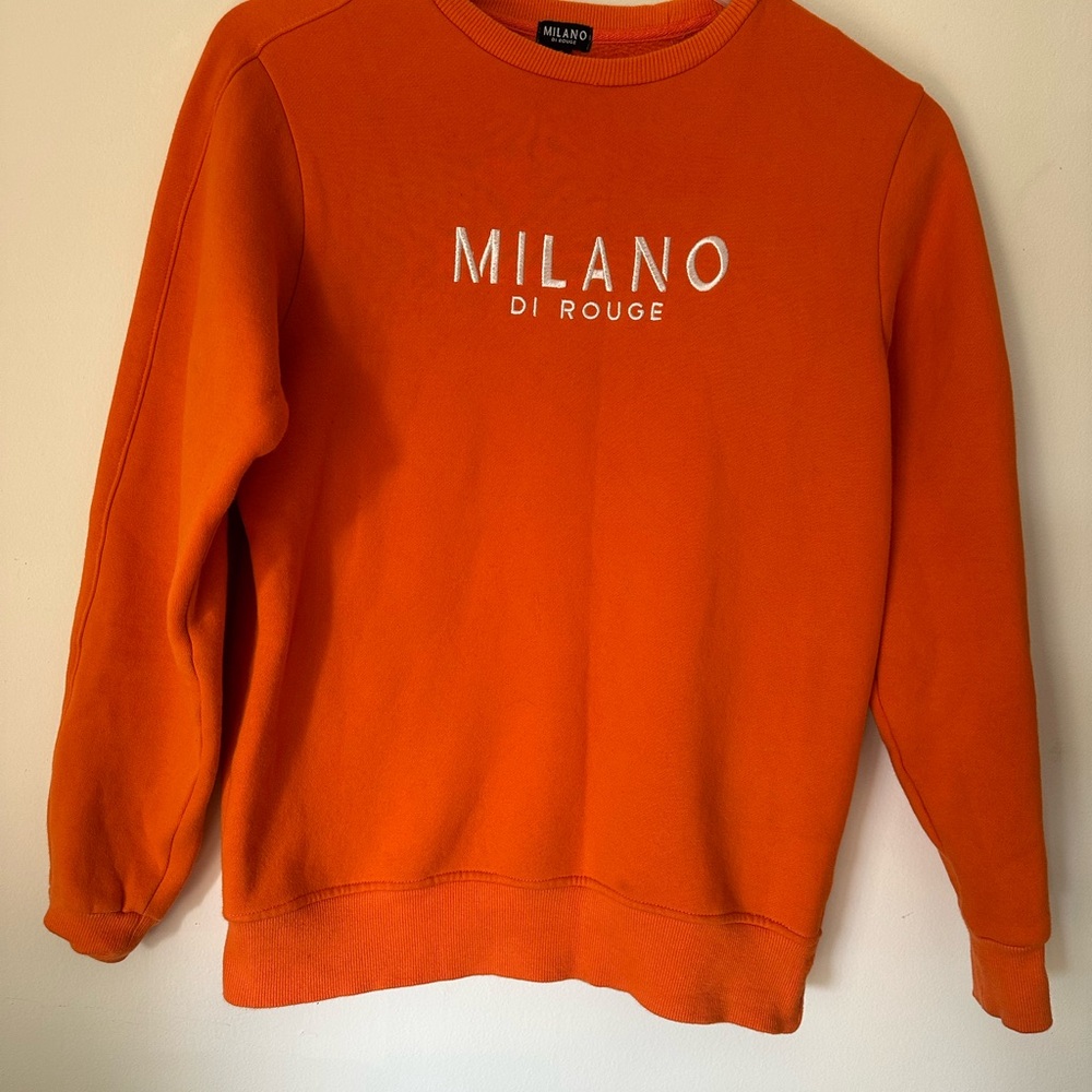 Milano Di Rouge Vibrant Orange Crewneck Sweater
